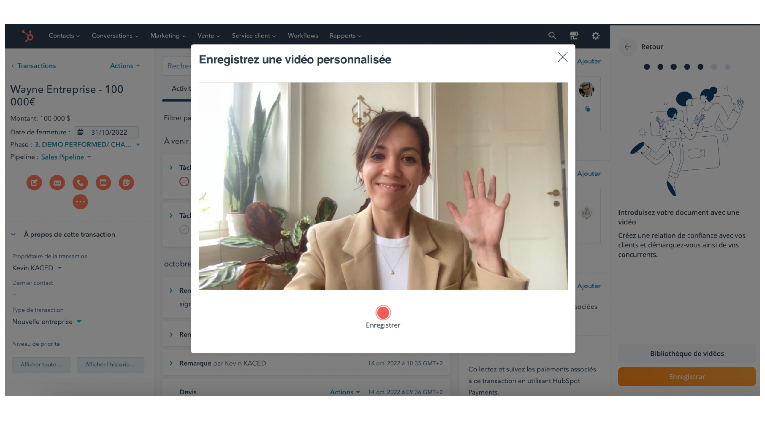 Personnalisez vos interactions commerciales grâce à la vidéo.